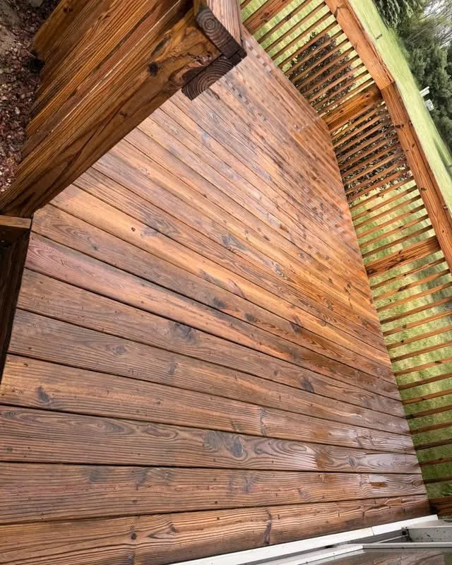 Wood deck after professional cleaning